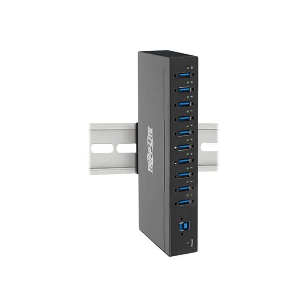 10-Port Industrial-Grade USB 3.0 SuperSpeed Hub 20 kV ESD Immunity Metal Housing Mountable