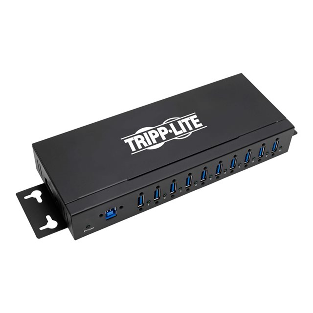 10-Port Industrial-Grade USB 3.0 SuperSpeed Hub 20 kV ESD Immunity Metal Housing Mountable