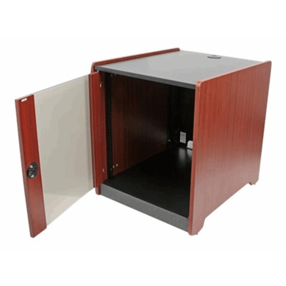 12U Office Server Cabinet w/Wood Finish