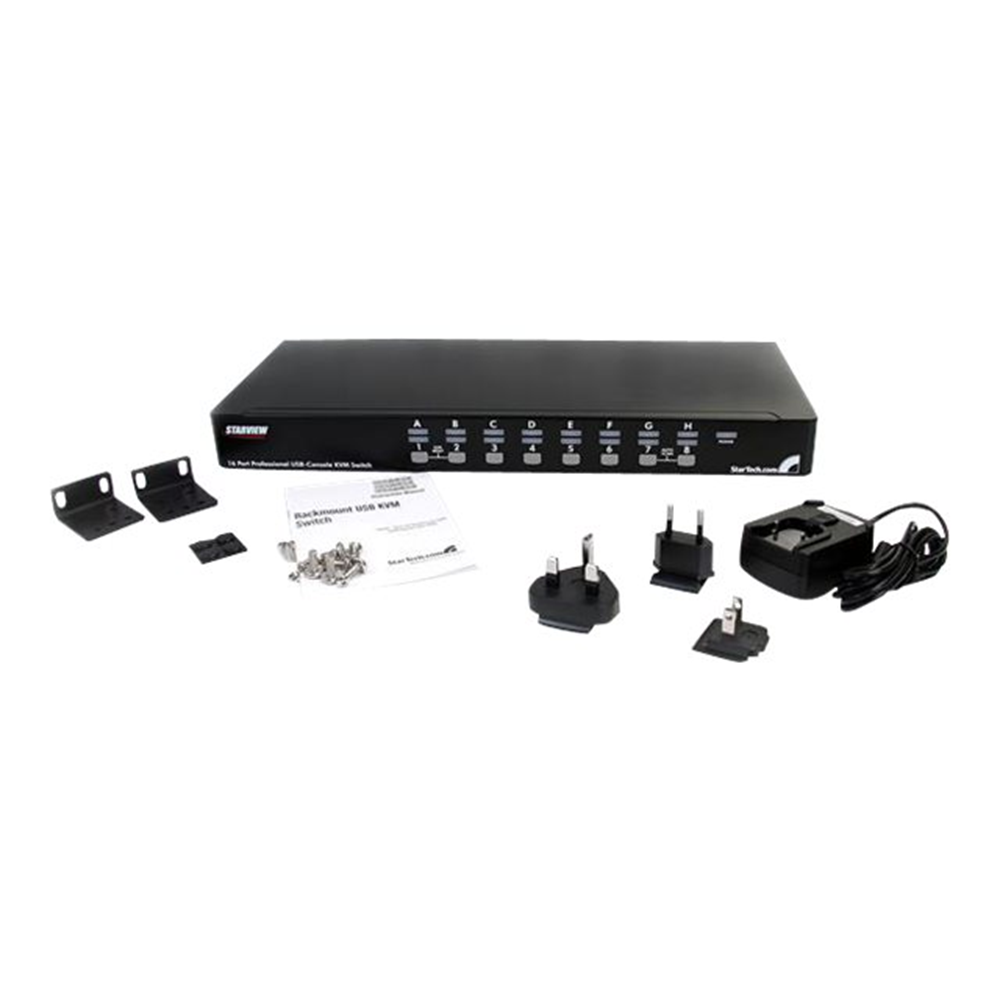 16 Port 1U Rackmount USB PS/2 KVM Switch
