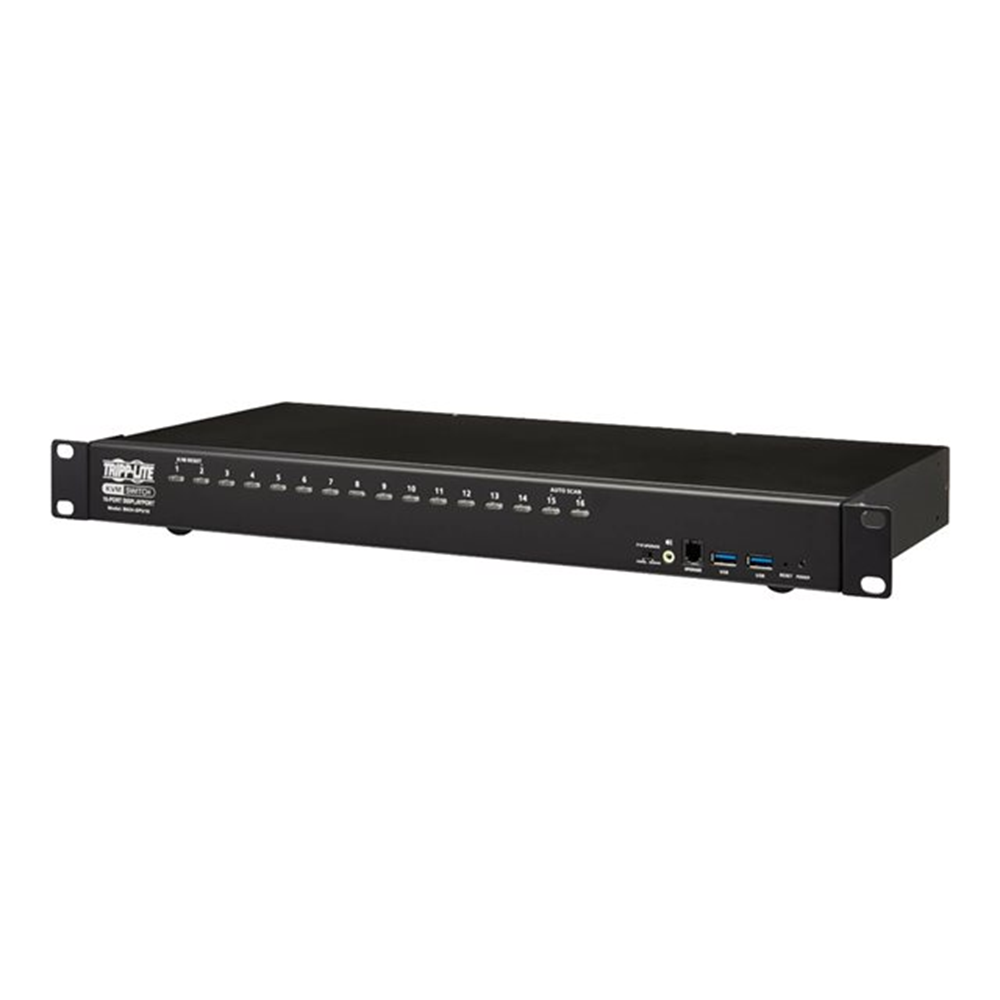16-Port DisplayPort/USB KVM Switch withAudio/Video and USB Peripheral Sharing 4K 60 Hz 1U Rack-Mount