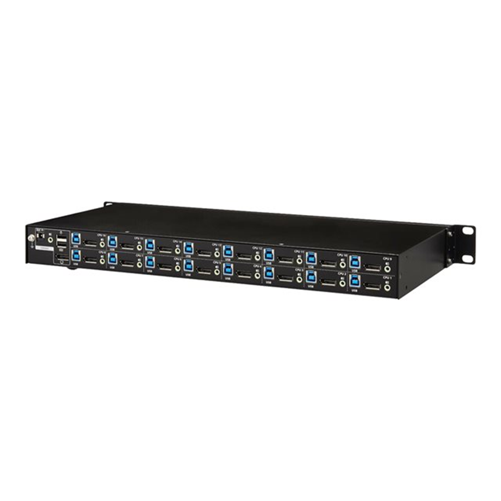 16-Port DisplayPort/USB KVM Switch withAudio/Video and USB Peripheral Sharing 4K 60 Hz 1U Rack-Mount