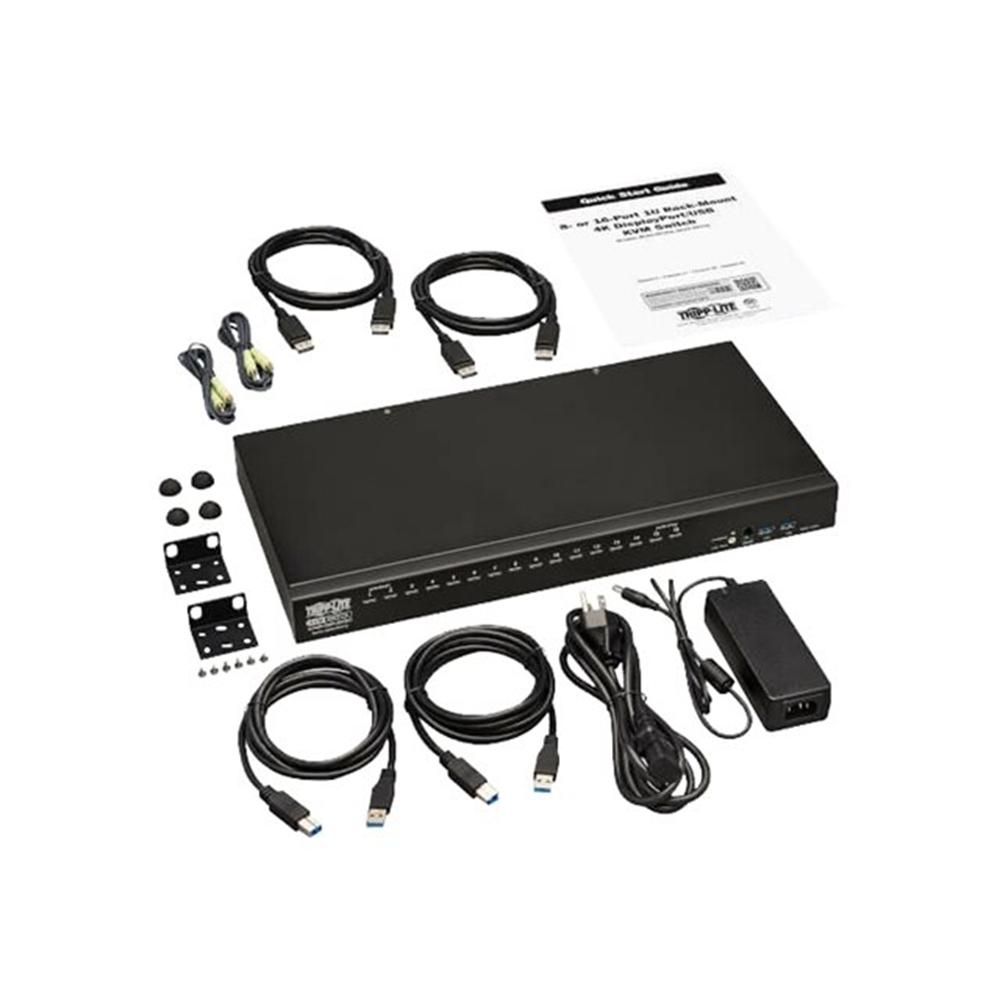 16-Port DisplayPort/USB KVM Switch withAudio/Video and USB Peripheral Sharing 4K 60 Hz 1U Rack-Mount