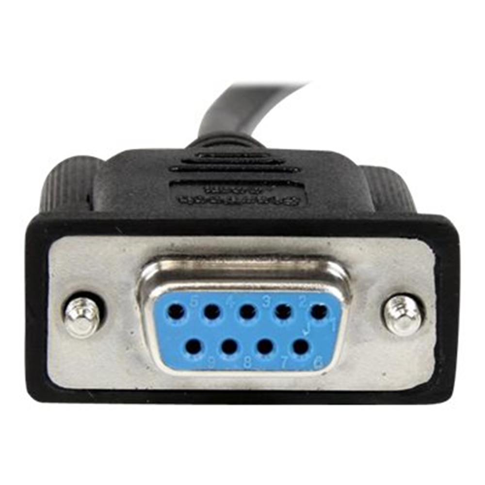 1m Black DB9 RS232 Null Modem Cable F/F