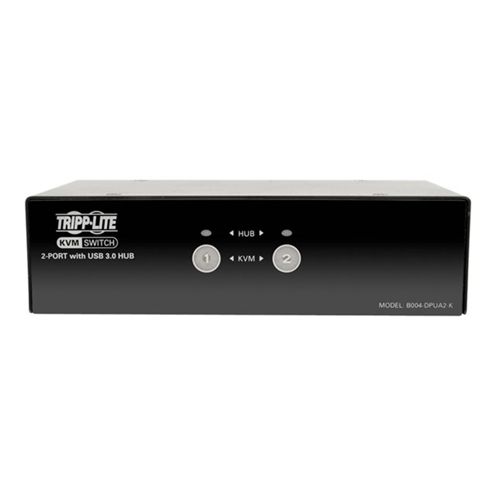 2-Port DisplayPort KVM Switch with Audio Cables and USB 3.0 SuperSpeed Hub