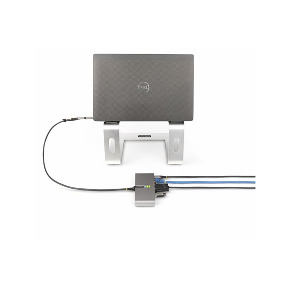 2-Port USB-C/USB-A Hub - GbE and RS232