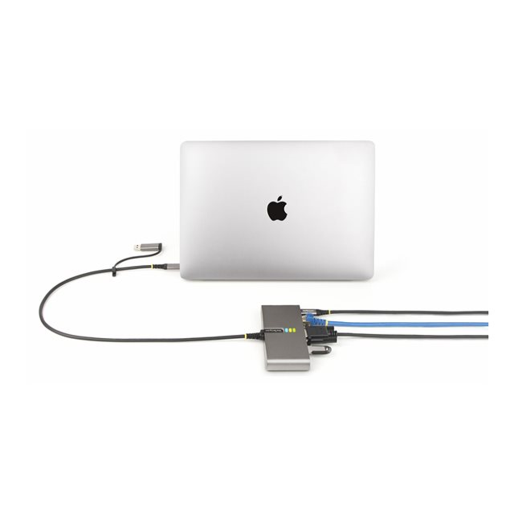 2-Port USB-C/USB-A Hub - GbE and RS232