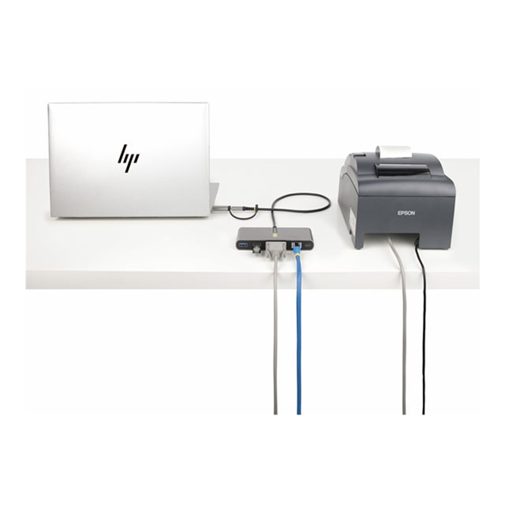 2-Port USB-C/USB-A Hub - GbE and RS232