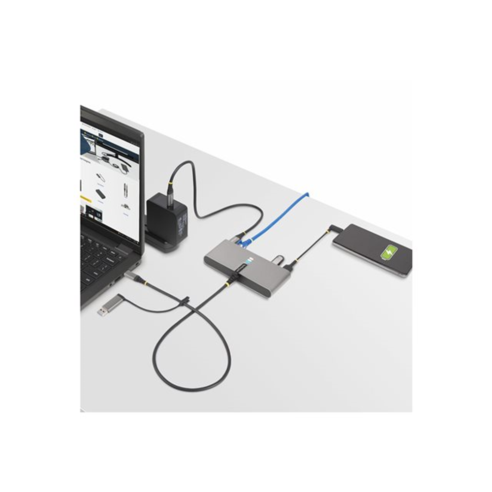 2-Port USB-C/USB-A Hub - GbE and RS232