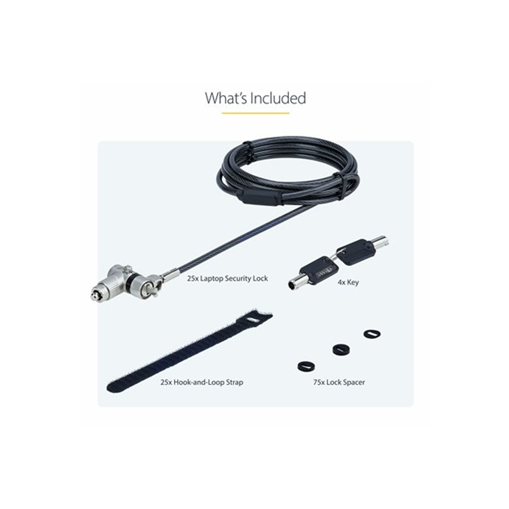 25-Pack Laptop Lock 6.6ft Cable