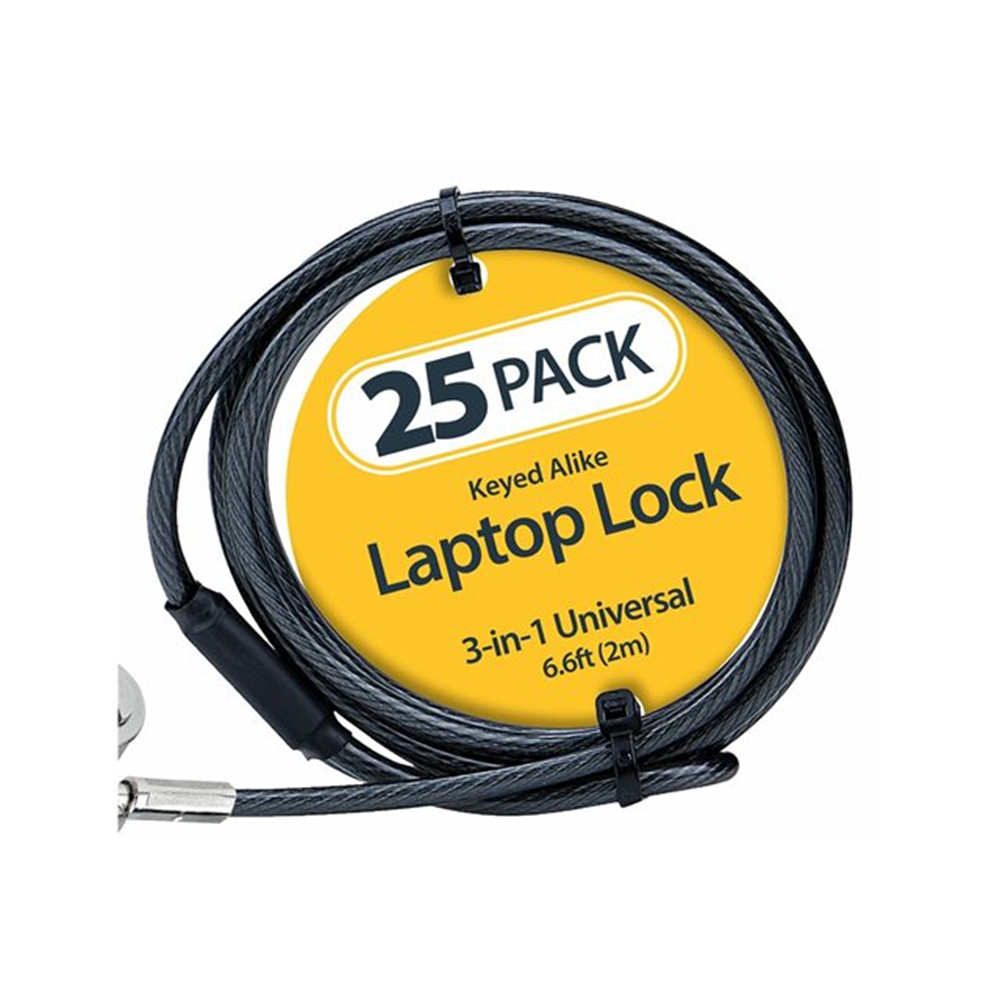 25-Pack Laptop Lock 6.6ft Cable