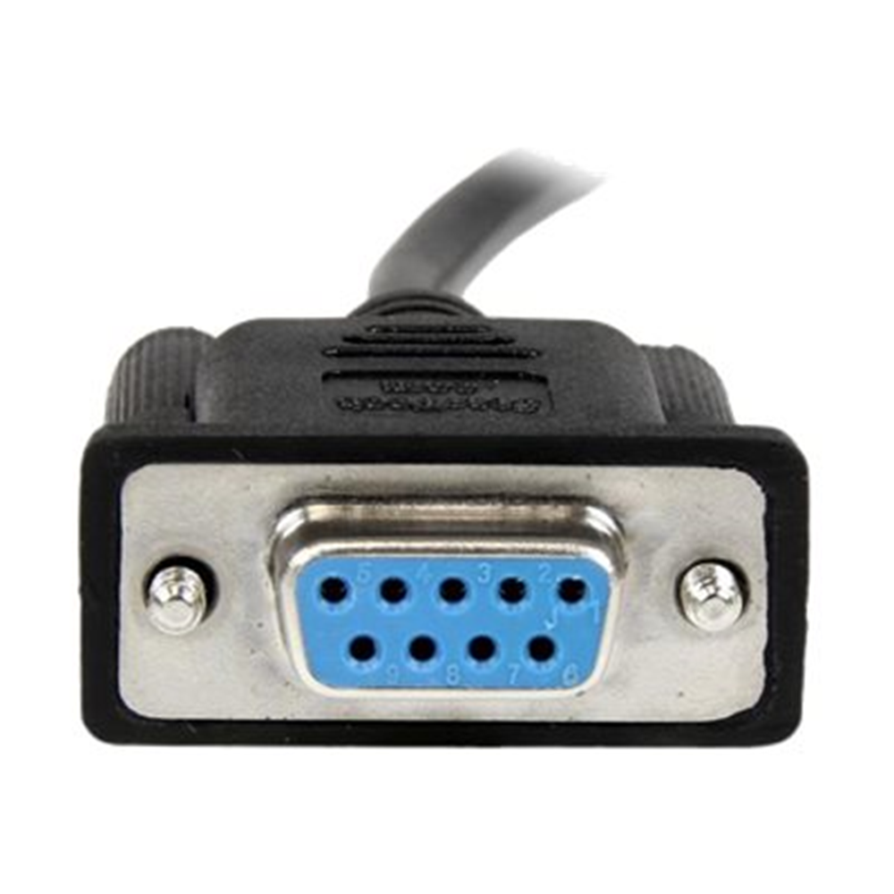 2m Black DB9 RS232 Null Modem Cable F/F