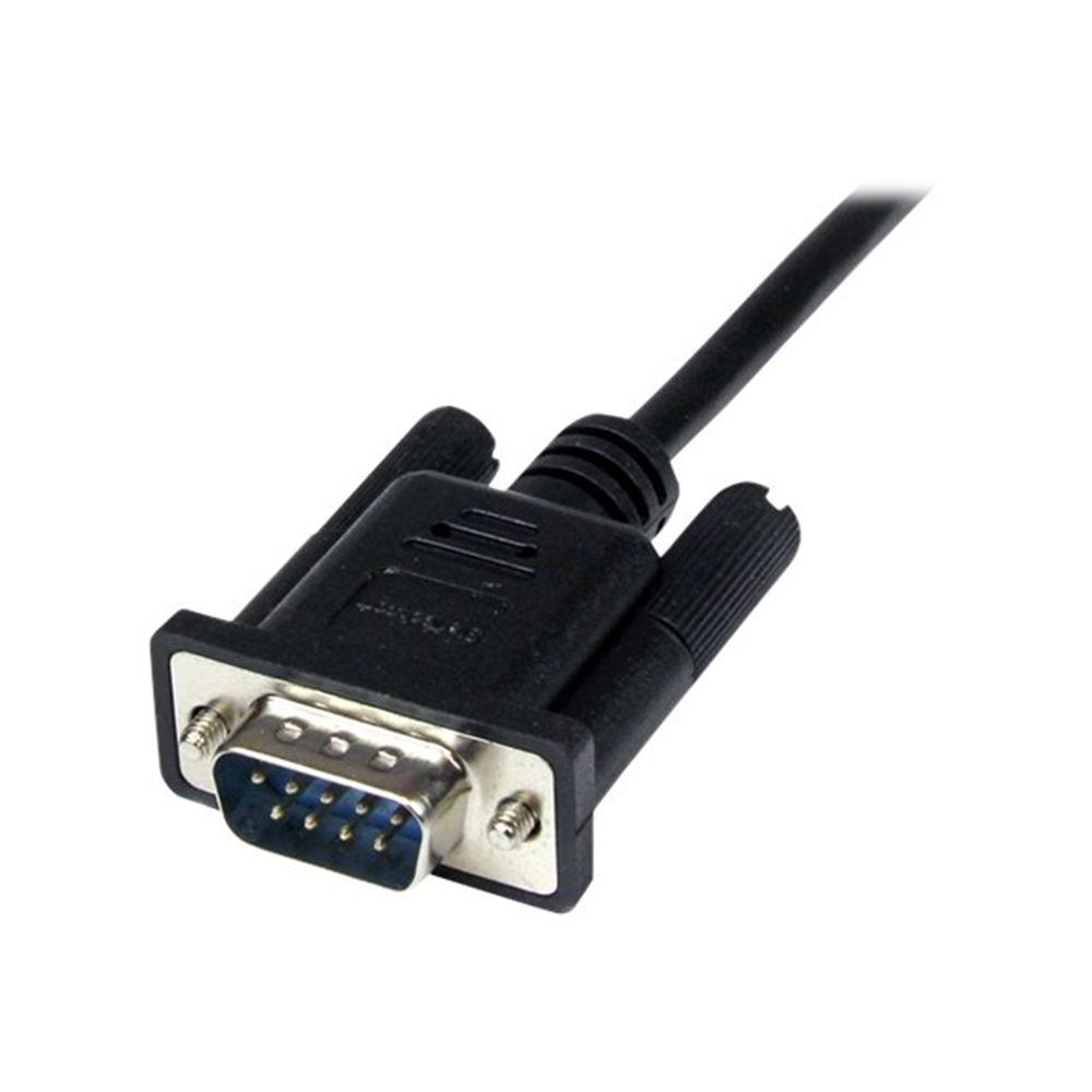 2m Black DB9 RS232 Null Modem Cable F/M