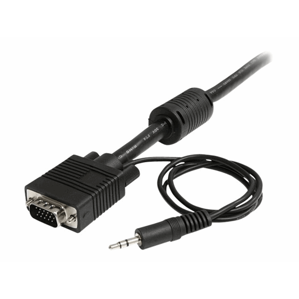 2m High Res Monitor VGA Cable w/Audio