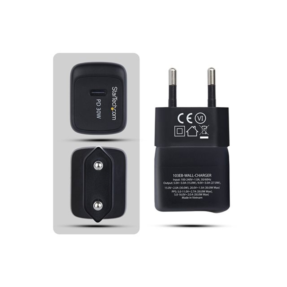 30W USB#C Wall Charger 5V/9V/15/20V