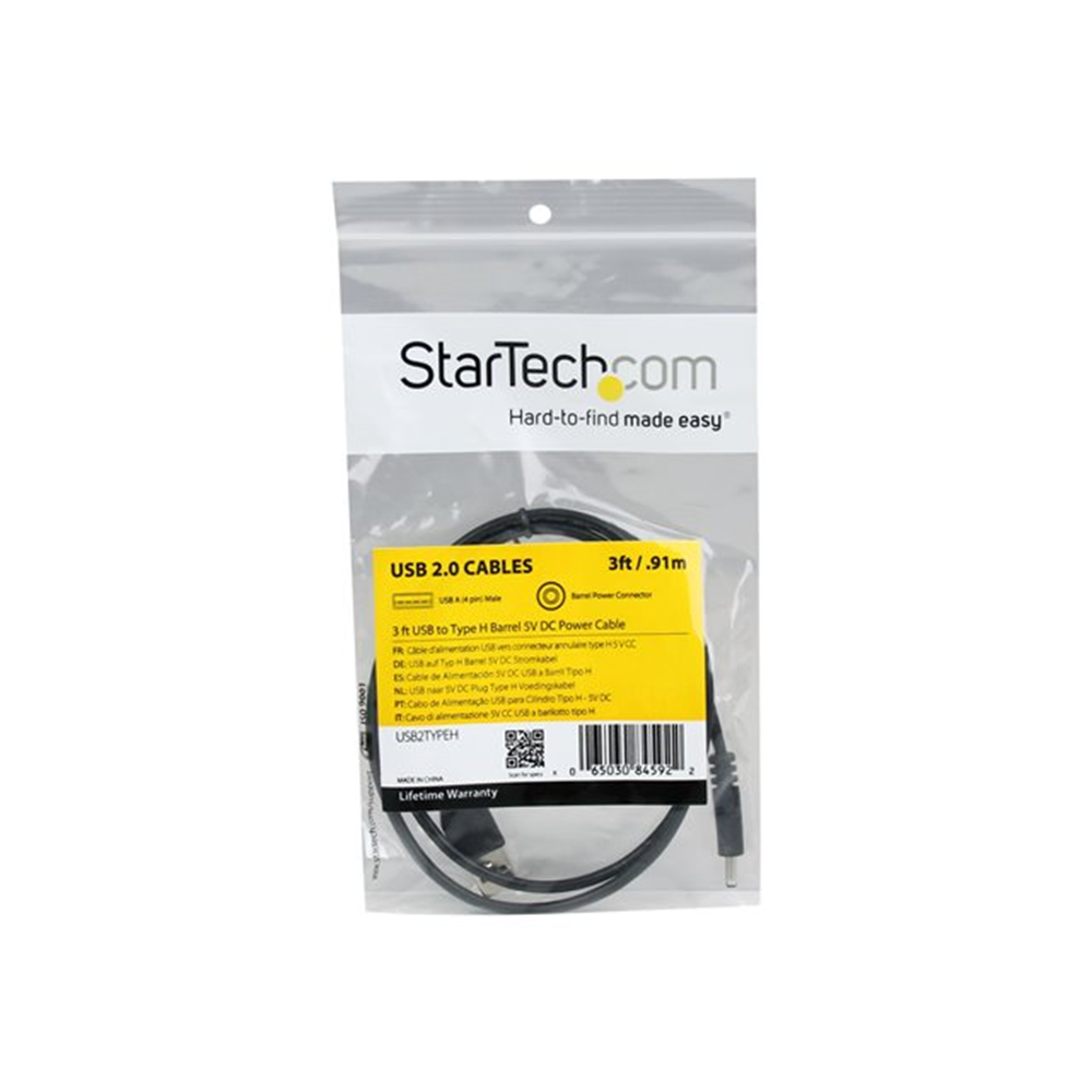 3ft USB to Type H Barrel DC Power Cable