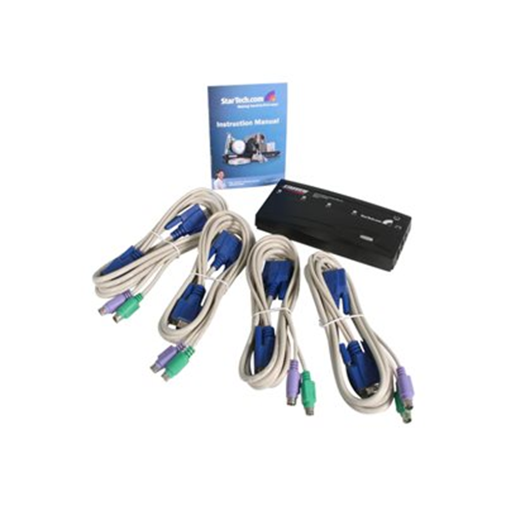 4 Port PS/2 KVM Switch Kit with Cables