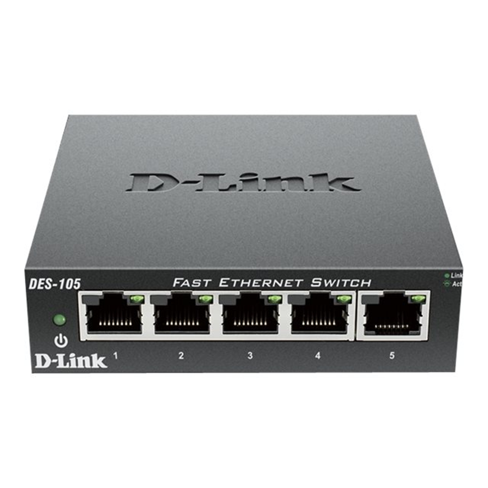5-Port Fast Ethernet Unmanaged Desktop Switch- Unmanaged Copper Fast Ethernet Desktop Switch- 5 x 10