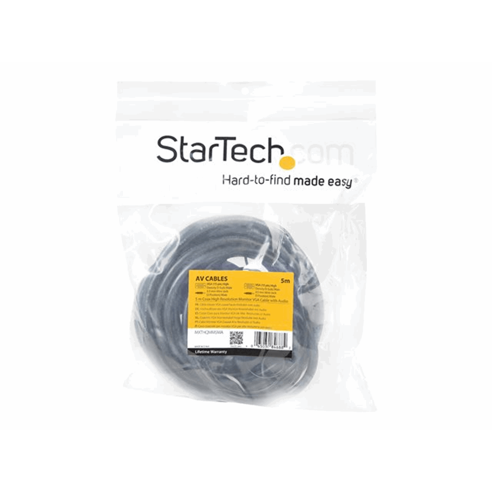 5m High Res Monitor VGA Cable w/Audio