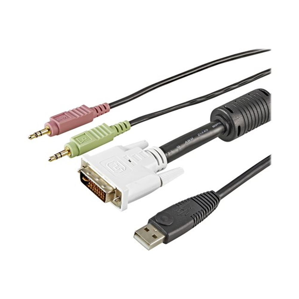 6 ft 4-in-1 USB DVI KVM Cable with Audio