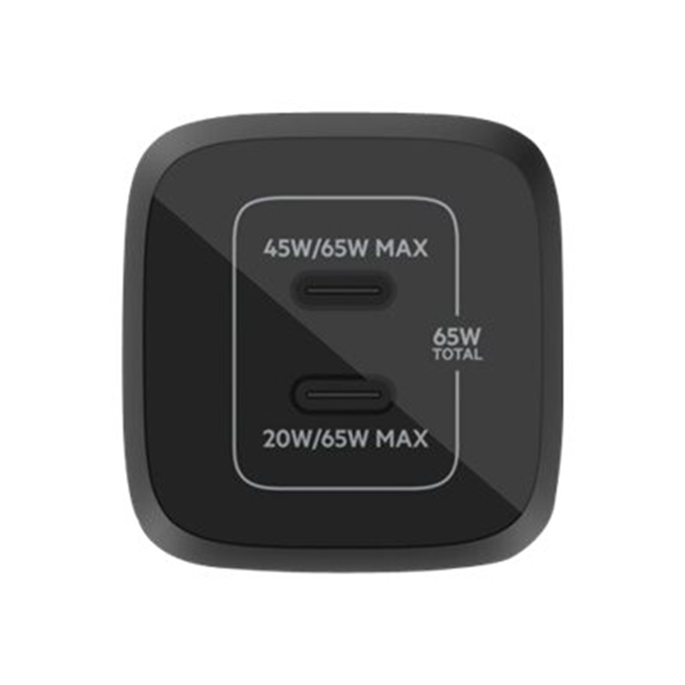 65W PD PPS Dual USB-C GaN Charger Black 65W PD PPS Dual USB-C GaN Charger Black