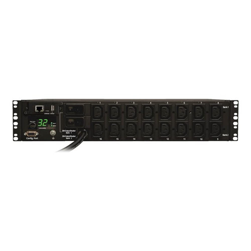 7.4kW Single-Phase Switched PDU LX Interface 230V Outlets (16-C13) IEC-309 Blue230V 32A 3.6m Cord 2U Rack-Mount TAA
