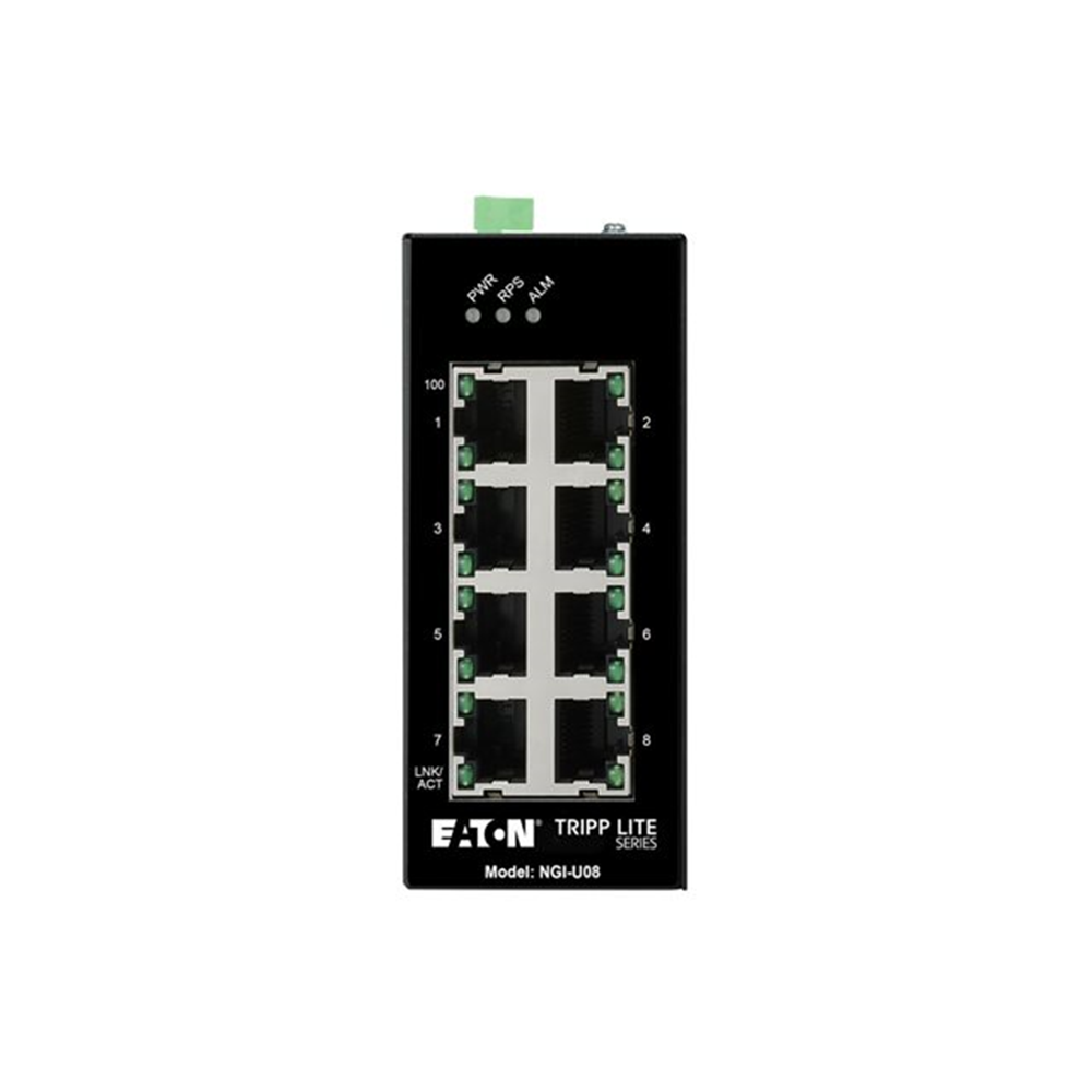 8-Port Unmanaged Industrial Gigabit Ethernet Switch - 10/100/1000 Mbps DIN Mount