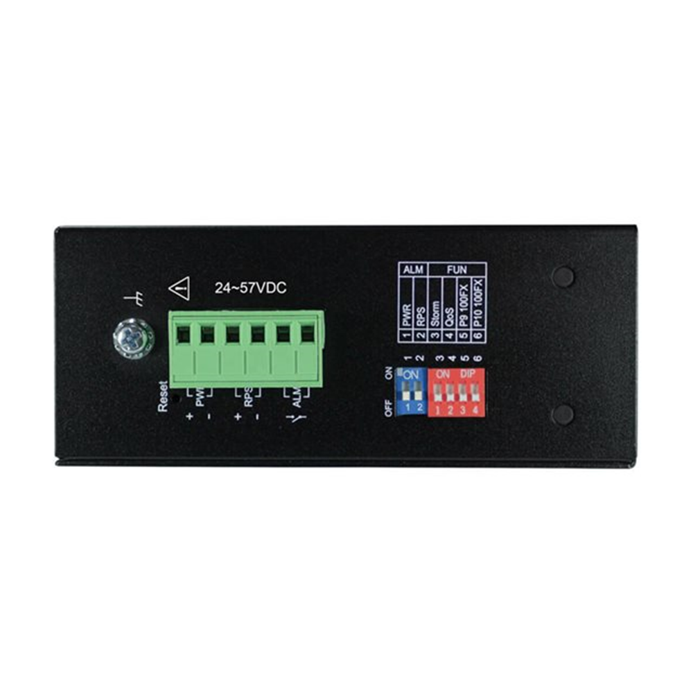 8-Port Unmanaged Industrial Gigabit Ethernet Switch - 10/100/1000 Mbps PoE+ 30W2 GbE SFP Slots -40 to 75C DIN Mount