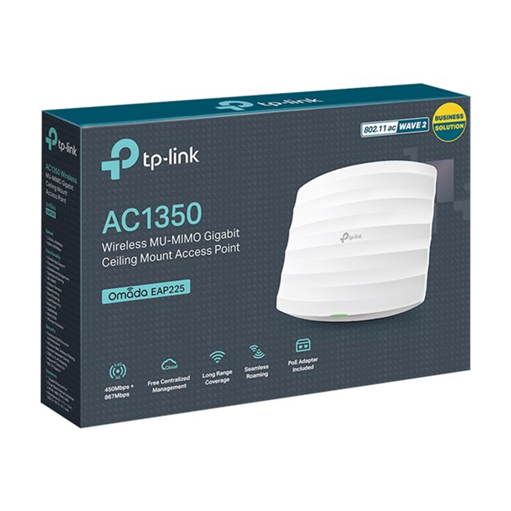 AC1350 Wireless Dual Band Gigabit Ceiling Mount Access Point Qualcomm 450Mbps at 2.4GHz + 867Mbps at
