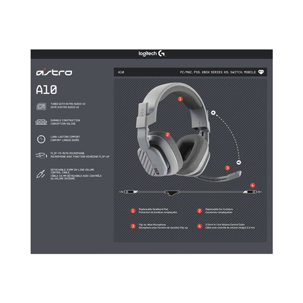 ASTRO A10 WIRED HEADSET Over-Ear/3.5mm -