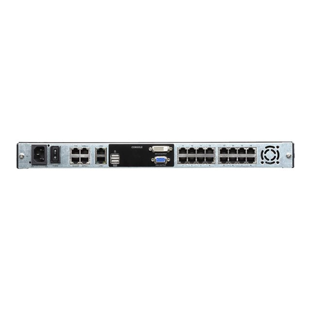 Aten 16-Port Cat 5 Dual Rail 17i LCD KVM over IP Switch (1 Local and 1 Remote Access) with USB Peripheral Support  Broadcast Mode  Panel Array Mode  Virtual Med