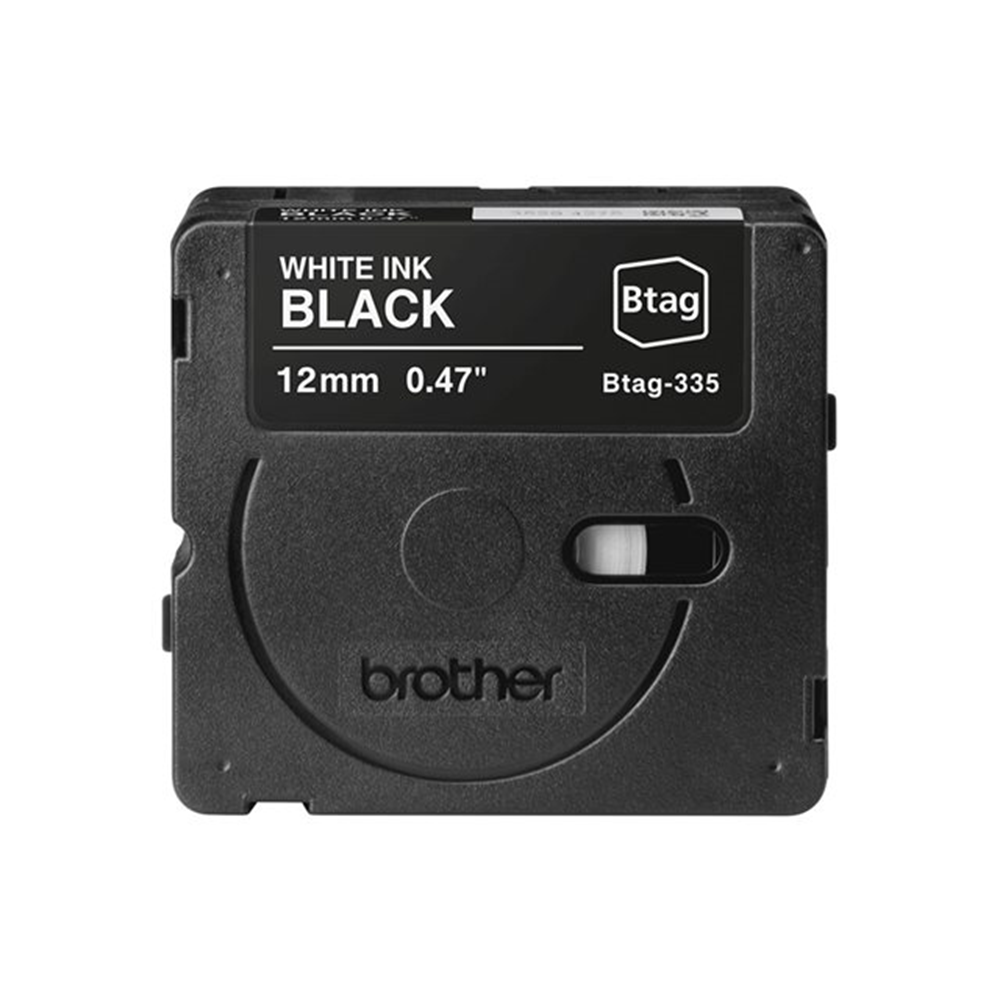 BTAG335 12MM WHITE ON BLACK TAPE BTAG335 12MM WHITE ON BLACK TAPE