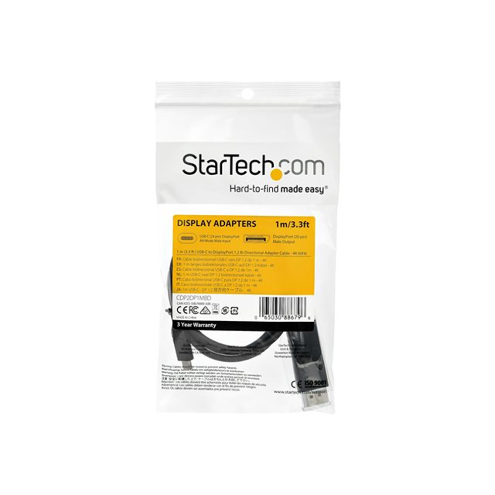 Cable - USB C to DP 1.2 - 3.3ft - 4K 60