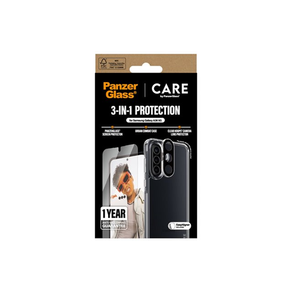 CARE by PanzerGlass - 3-in-1-beschermingspakket - beschermhoes - achterzijde behuizing voor mobiele telefoon