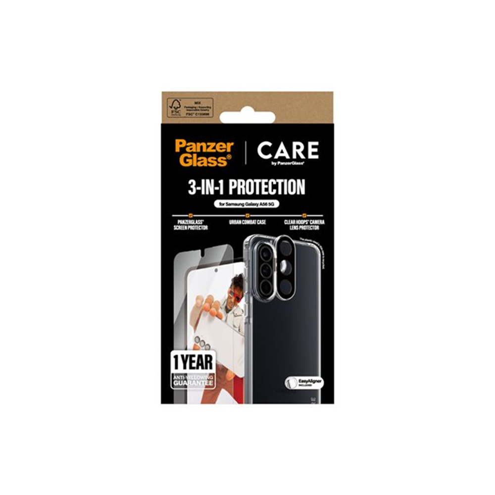 CARE by PanzerGlass - 3-in-1-beschermingspakket - beschermhoes - achterzijde behuizing voor mobiele telefoon