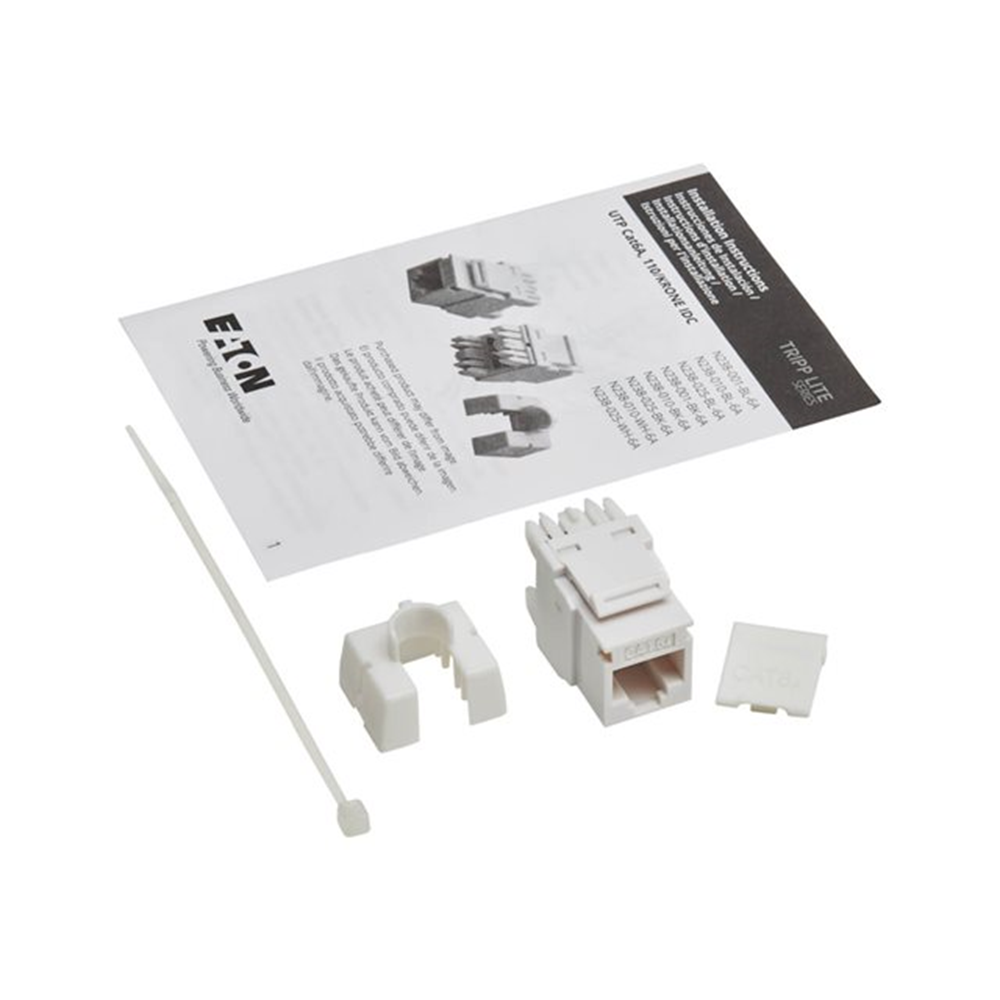 Cat6a 110-Style Punchdown RJ45 KeystoneJack White TAA
