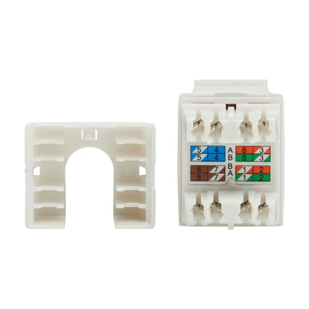 Cat6a 110-Style Punchdown RJ45 KeystoneJack White TAA