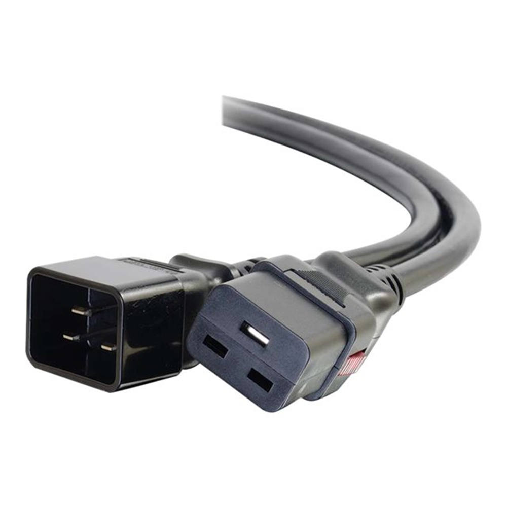 Cbl/1ft Locking C20 to C19 15A 250V Blck