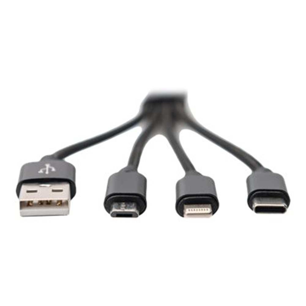 Charger Cable 3-in-1 USB A Lightning+mic