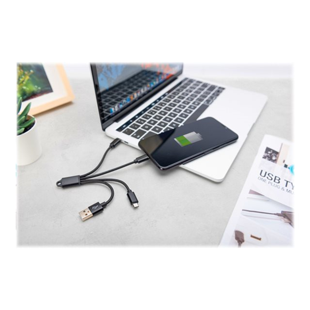 Charger Cable 3-in-1 USB A Lightning+mic