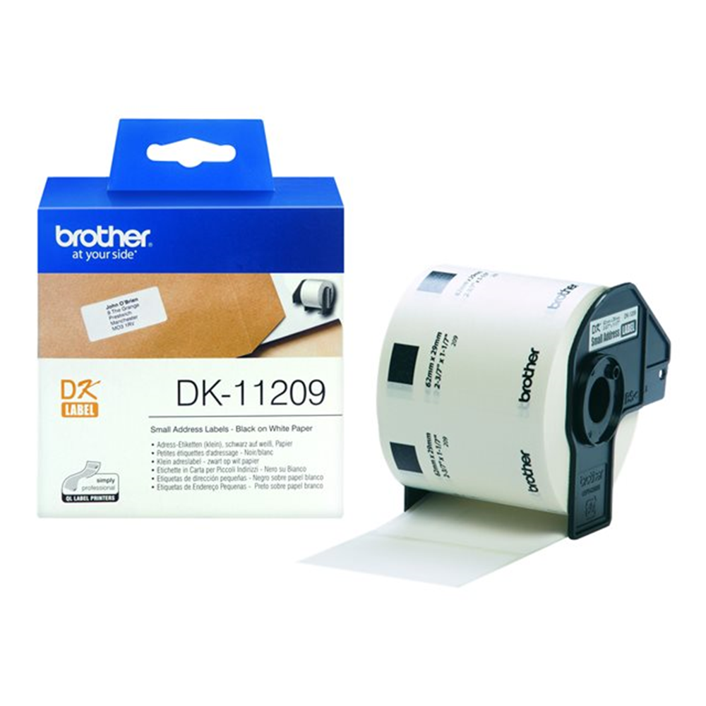 DK-11209 - Adresetiketten - 800 ) - voor QL-1050. 1060. 500. 550. 560. 570. 580. 650. 700. 710. 720