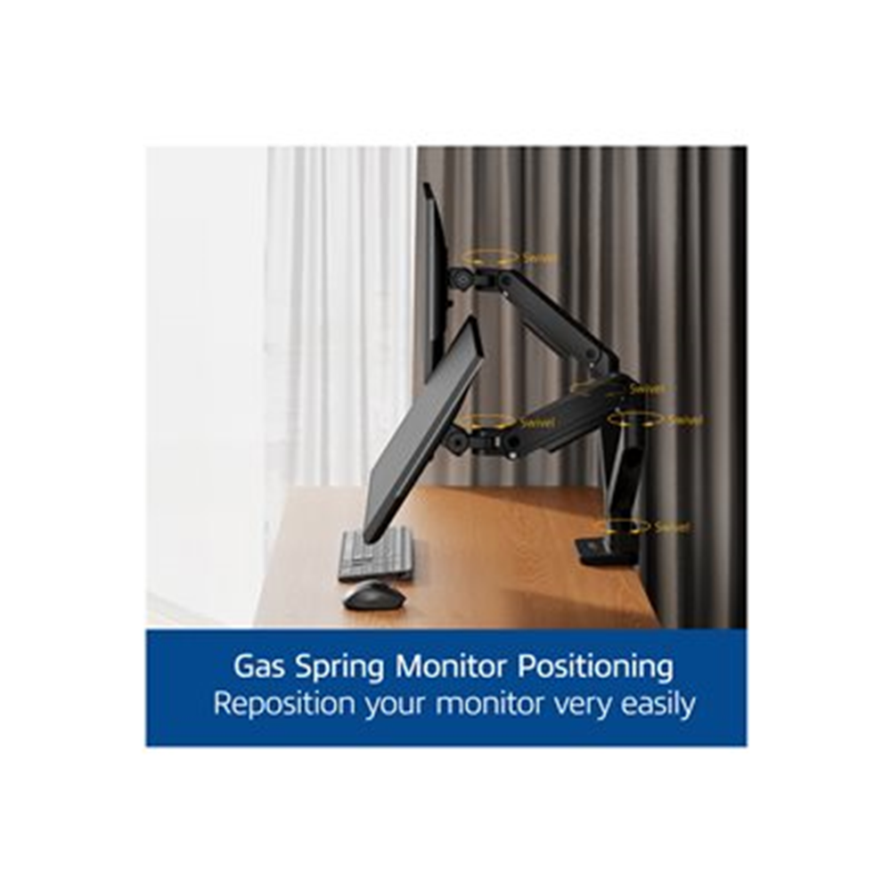 Dual monitor arm office premium with gas spring