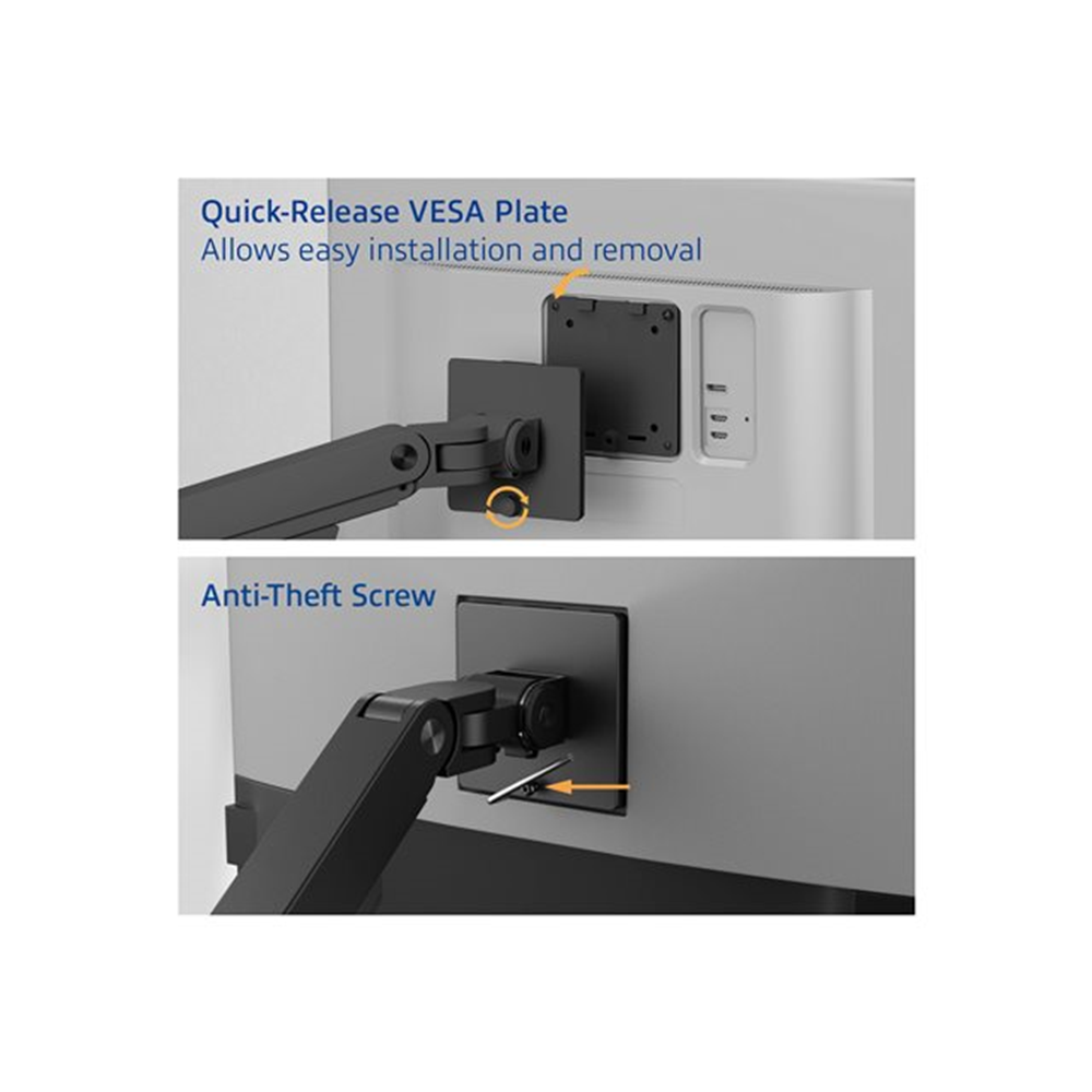 Dual monitor arm office premium with gas spring