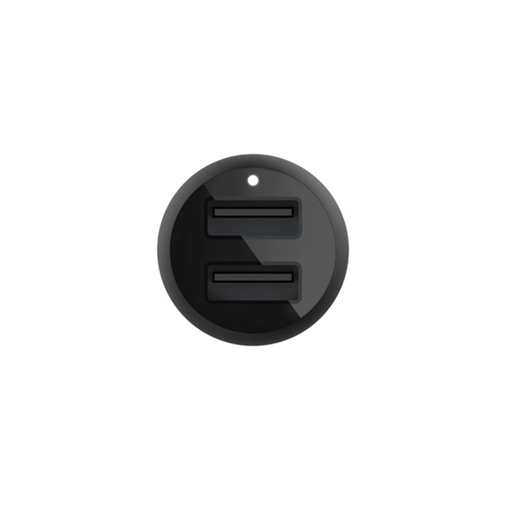 DUAL USB-A CAR CHARGER 12W X2 BLK