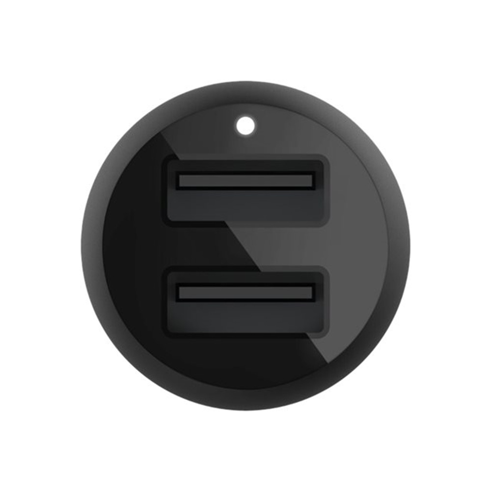 DUAL USB-A CAR CHARGER 12W X2 BLK
