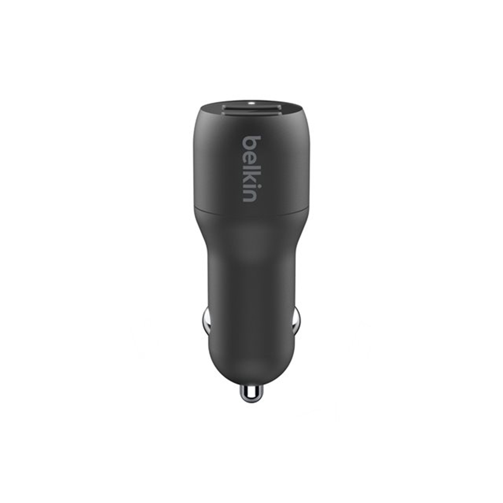 Dual USB-A Car Charger w/1M PVC A-C 24W