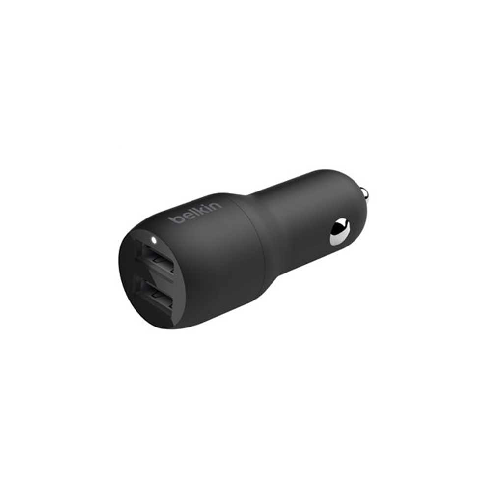 Dual USB-A Car Charger w/1M PVC A-C 24W