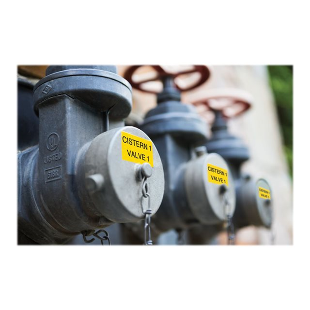 DYMO XTL 2i (54 mm) All-Purpose Vinyl Black on Yellow