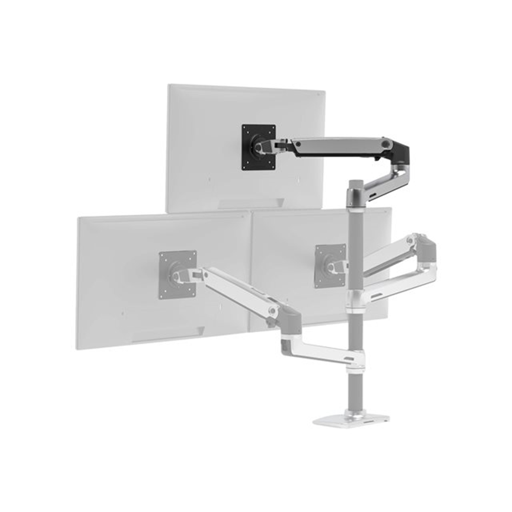 Ergotron LX bevestigingscomponent - Constante Kracht Technologie - voor LCD-scherm - gepolijst aluminium met zwarte accenten