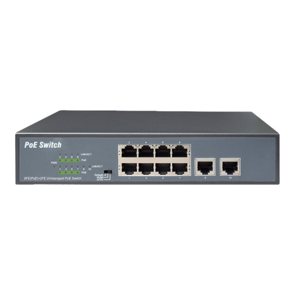 Fast Ethernet PoE Switch 8-port PoE + 2-